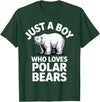 Polar Bear Gift Polar Bear Accessories & Stuff Cute Polar Bear Art for Boys Kids Men Arctic Polar Bear T-Shirt - Dark Green