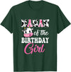 Vintage Retro Birthday Mamaw Of The Birthday Girl Farm Cow 1St Birthday Girl T-Shirt - Dark Green