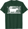 Funny Charolais Rancher Gift for Cattle Lover American Flag - American Cow Charolais Rancher T-Shirt - Dark Green