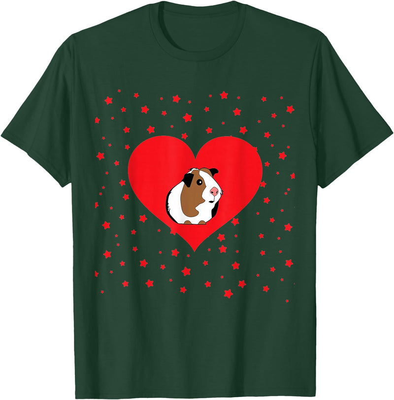 Guinea Pig Accessories & Shirts Guinea Pig Valentine's Day Shirt - Funny Guinea Pig Tshirt T-Shirt - Dark Green