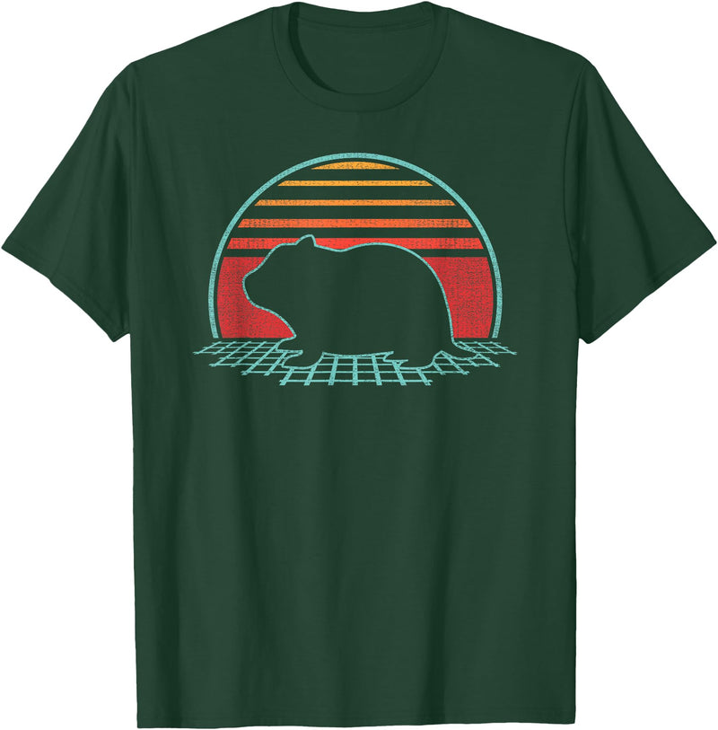Hamster Lover Animal Retro Vintage 80s Style T-Shirt - Dark Green