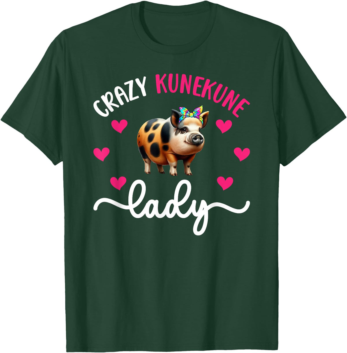 Funny Kunekune Pigs For Kunekune Pig Mom Crazy Kunekune Lady Kunekune Pig Mom Kunekune Pig Lover T-Shirt, Small - Dark Green