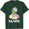 Easter Egg Hunter Dinosaur Dino Easter T-Rex Rabbit Bunny T-Shirt in Dark Green