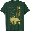 BoredKoalas Farming Farm Shirts Farmer Gifts Camo US Flag Pig Military Farm Animal Patriotic Farmer Gift T-Shirt - Dark Green