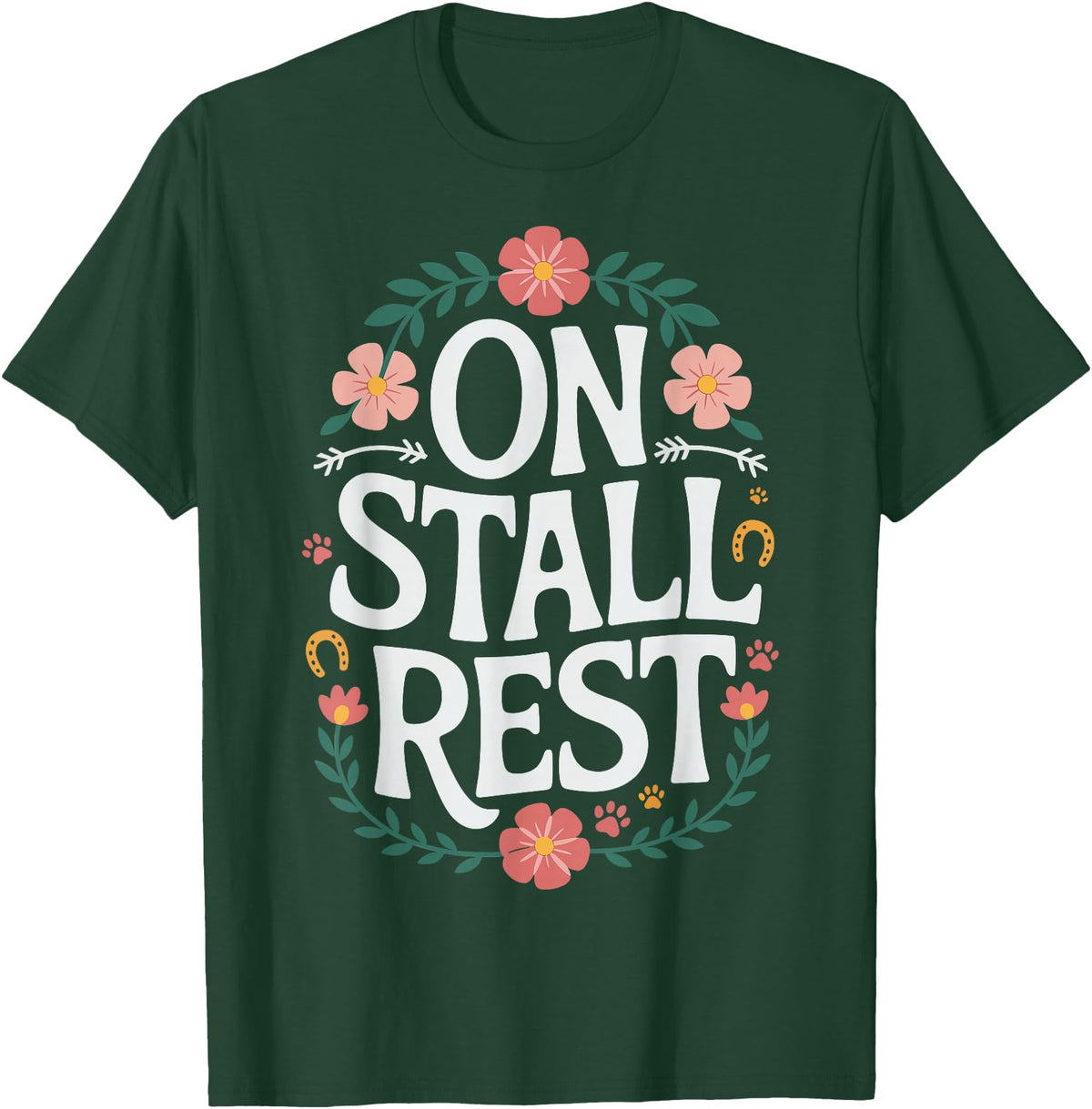 Horse Riding Equestrian Horse Trainer Jockey On Stall Rest T-Shirt - Dark Green