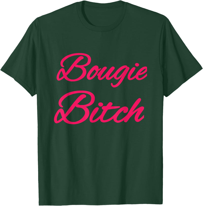 Mood wear Bougie Bitch T-Shirt - Black, Small - Modern Fun, Letter Print - Halloween, Party, Birthday, Christmas - Women,