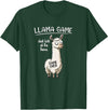 Cute Cartoon Llama Mama Gifts T Shirts & Hoodies Funny Mens Womens Kids Llama Game Don't Look At The Llama T-Shirt - Dark Green