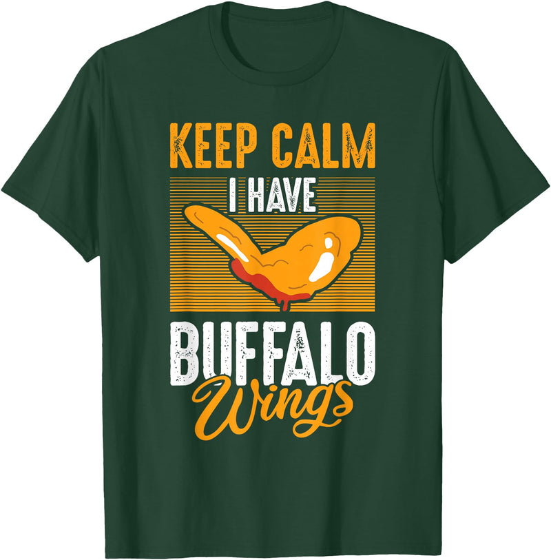Buffalo Wings Fried Chicken Hot Wing Sauce T-Shirt - Dark Green