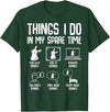Things I Do in My Spare Time Bunny Rabbit Girls Kids Womens T-Shirt in Dark Green