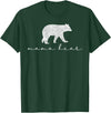 Mama Bear Shirt Cute White T-Shirt - Dark Green