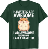Cute Hamster Design for Men Women Kids Animal Hamster Lover T-Shirt - Dark Green