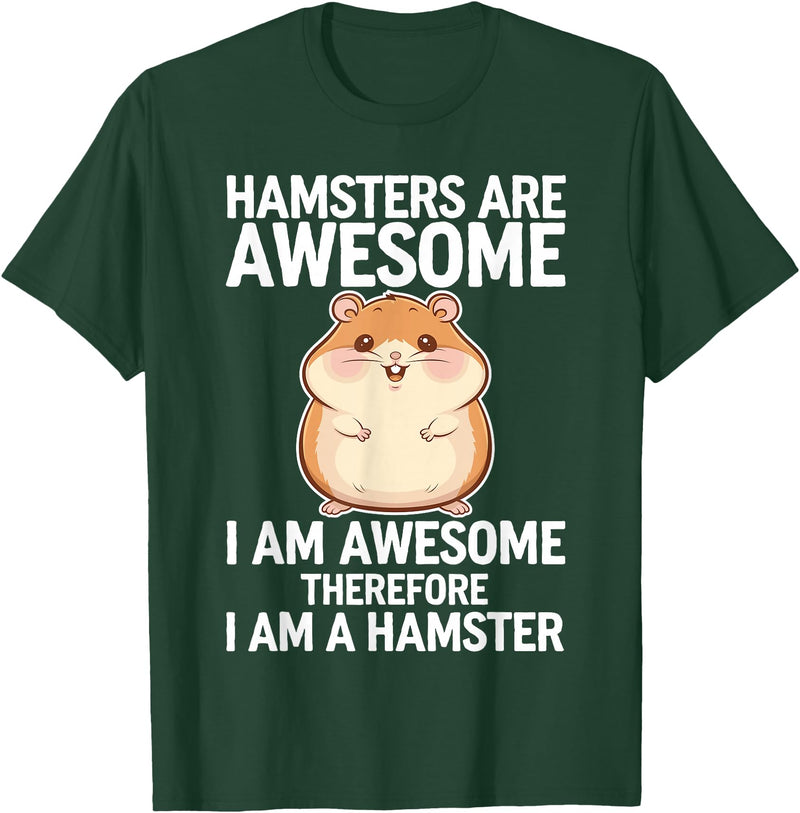 Cute Hamster Design for Men Women Kids Animal Hamster Lover T-Shirt - Dark Green