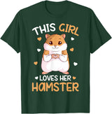 This Girl Loves Her Hamster Hammy Girls Hamster Lover T-Shirt - Dark Green