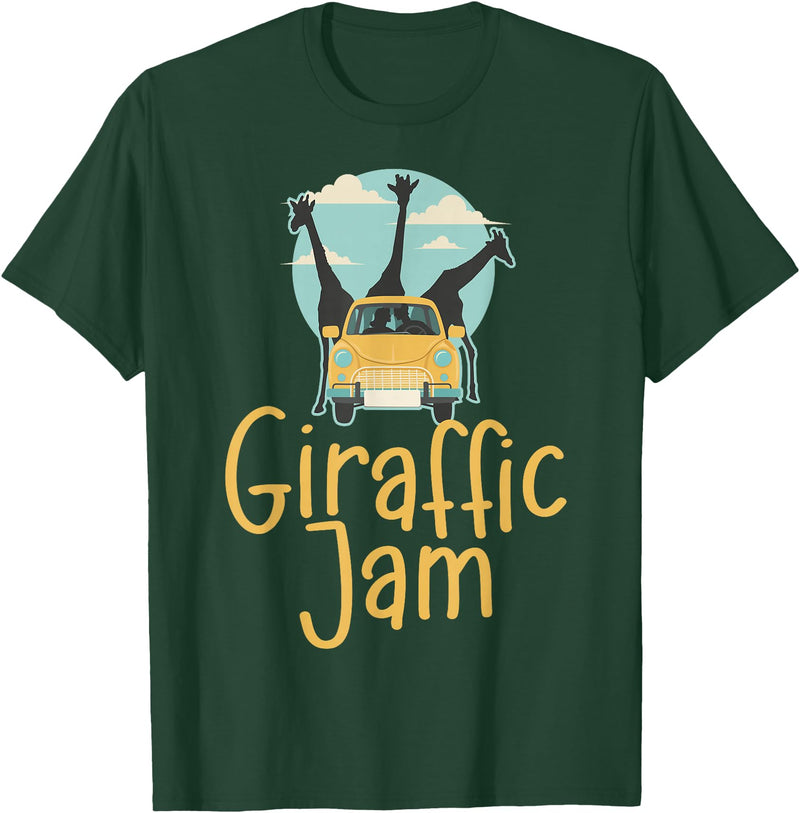 Hadley Designs Giraffe Giraffic Jam For Women Men Kids, Funny Animal T-Shirt - Dark Green