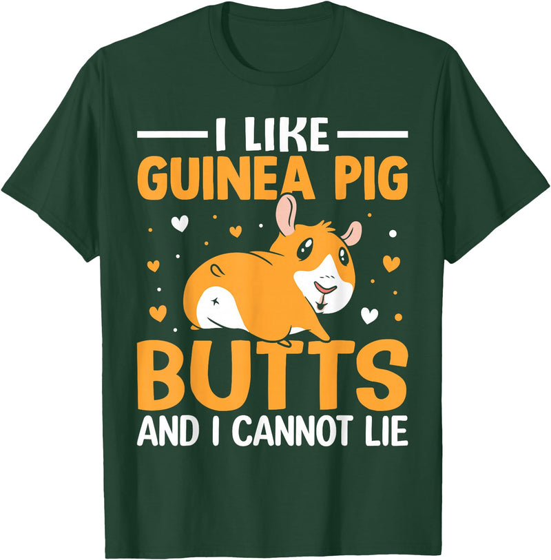 Cute and funny guinea pig gifts I like guinea pig butt and I can't lie T-Shirt - Dark Green