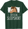 Nightgown Pajama Animals Designs & Gift Ideas Official Sleepshirt Sleeping Horse Lovers Pajama T-Shirt - Dark Green