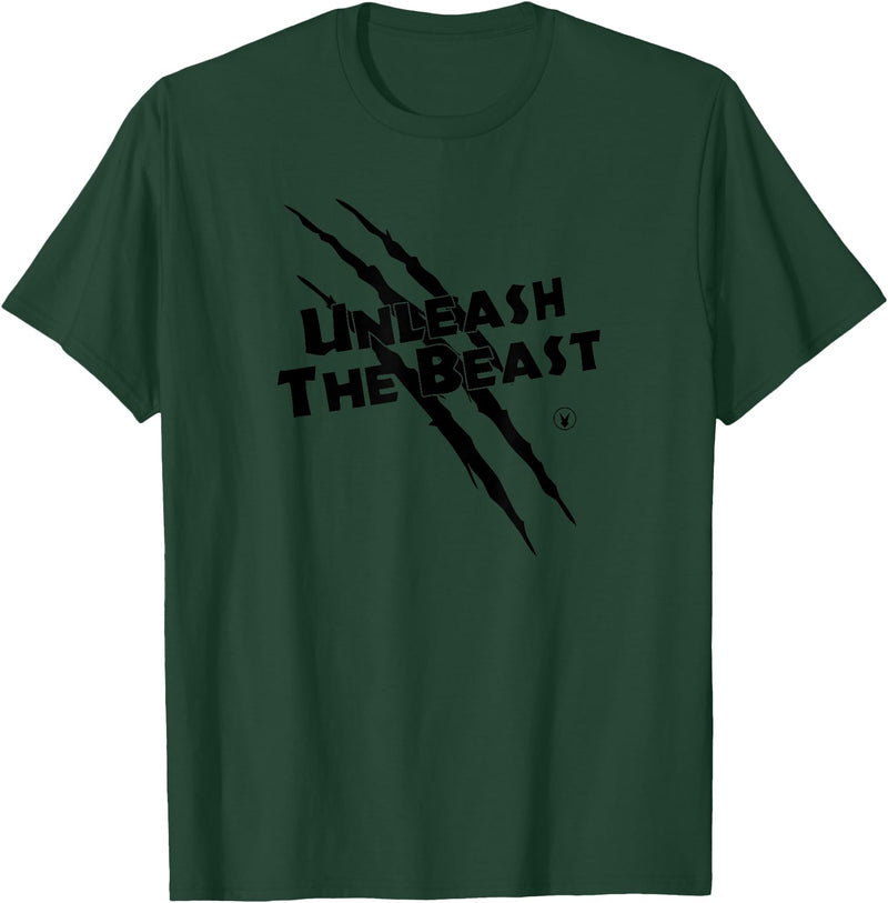 UNLEASH THE BEAST Gym Rabbit Workout Motivation T-Shirt in Dark Green