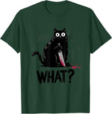 Cat Owners Black Cat What? Black Cat Murderous Cat With Knife Black Cat T-Shirt