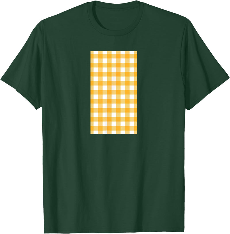 Buffalo Plaid and Checkered Squares Yellow Checkered Square Buffalo Plaid T-Shirt - Dark Green