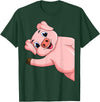 Funny Pig Lover & Owner Gift Ideas Pig Swine Kids Boys Girls Women T-Shirt - Dark Green