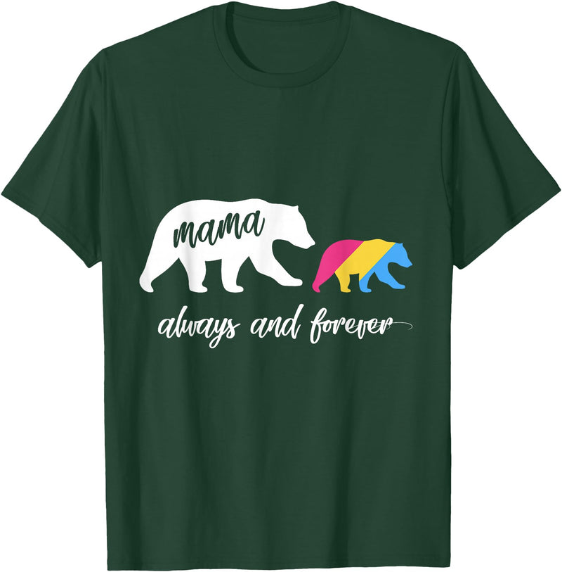 Cute Pansexual and Bisexual Mama Gift Tee Cute Pansexual Mama Bear T-Shirt - Dark Green