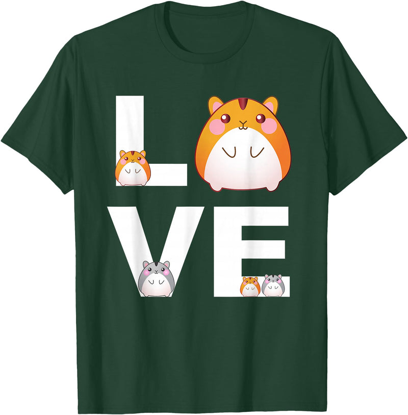 Hamster Love Cute Hamsters Shirt Animal Toys Pets Lovers T-Shirt - Dark Green