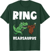 Funny Ring Bearer Wedding Ring Funny Ring Bearer Security Bear Dino Wedding Party Ring T-Shirt - Dark Green