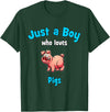Boys Pig Shirts & Gifts for Kids Pig Shirt for Boys | Children's Pig T-Shirt - Dark Green