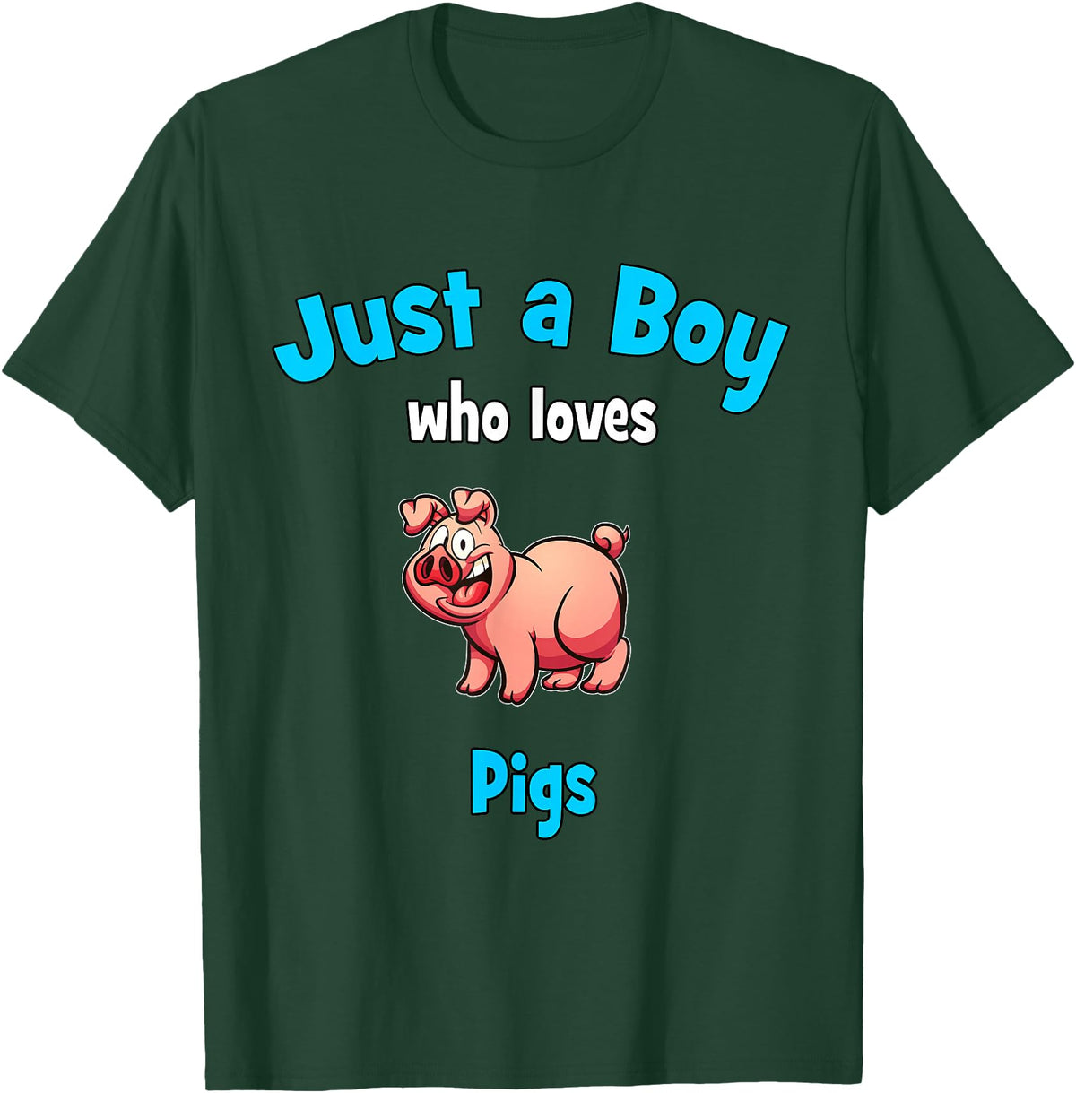 Boys Pig Shirts & Gifts for Kids Pig Shirt for Boys | Children's Pig T-Shirt - Dark Green