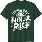 PIG Designs By ShirtZilla Ninja PIG T-Shirt PIG Ninja T-Shirt - Dark Green