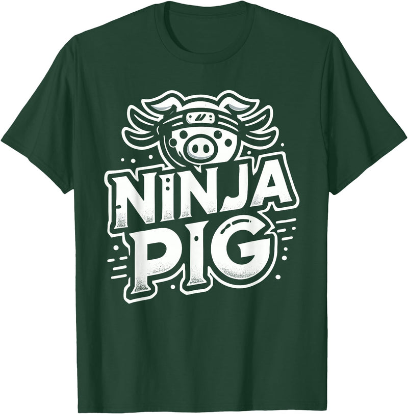 PIG Designs By ShirtZilla Ninja PIG T-Shirt PIG Ninja T-Shirt - Dark Green