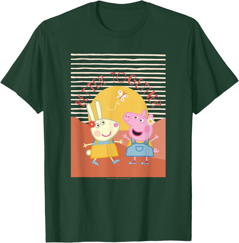 Peppa Pig Better Together Rebecca Rabbit Retro Portrait T-Shirt - Dark Green