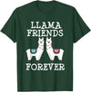 Llama Friendship Girls Llama Friends Girls Women Llama Friendship T-Shirt - Dark Green