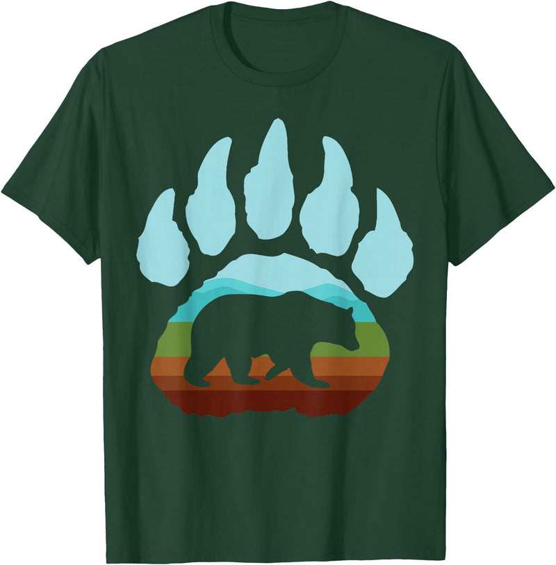 Big Bear Grizzly Paw Gift Design Big Texas Bear Claw Gift Design Idea For Bear Fans T-Shirt - Dark Green