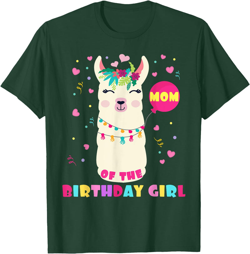 Llamazing Birthday Party Outfit Llama Lovers Mom Of The Birthday Girl Cute Mama Llama Alpaca Llamazing T-Shirt - Dark Green