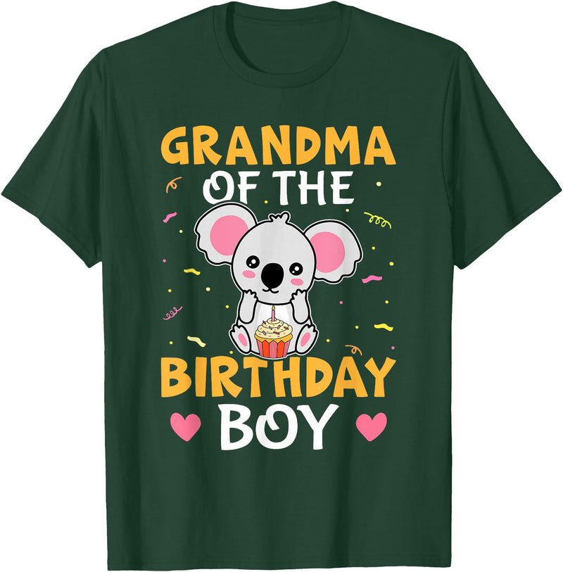 Favorite Grandma Designs For Women Grandma Of The Birthday Boy Koala Bear For Girls T-Shirt - Dark Green