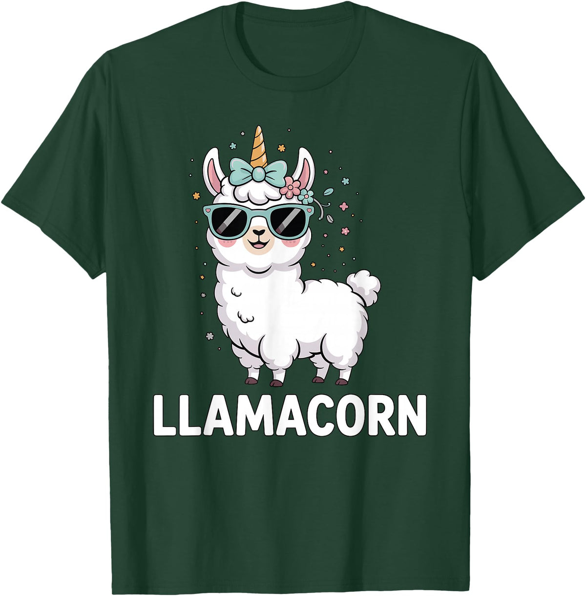 Funny Llamacorn Lover Llama Design Llamacorn Funny Llama Unicorn For Girls Kids Lover Llamacorn T-Shirt - Dark Green