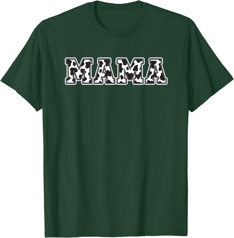 Mama Cow Farm Mom Mama Cow Family Barnyard Mom Mama Cow Mom Farm Animal Mama Kids Mother's Day Family T-Shirt - Dark Green