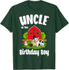 Birthday Boy Farm Animal Theme Uncle Of The Birthday Boy Farm Animal Bday Party Celebration T-Shirt - Dark Green