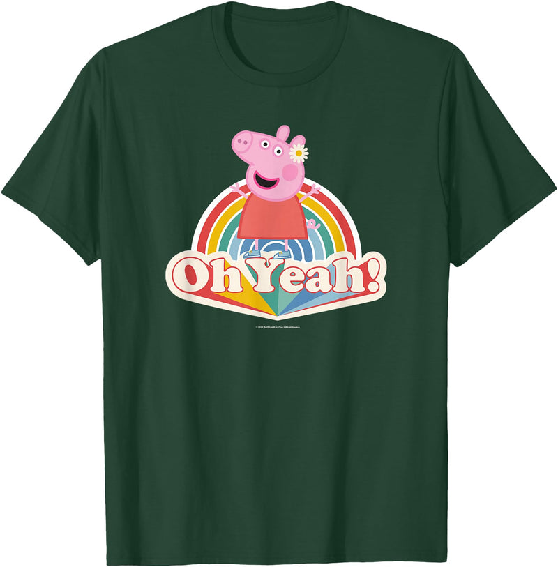 Peppa Pig Oh Yeah! Rainbow Daisy Queen T-Shirt - Dark Green