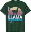 Llama Gifts Llama Alpaca Retro T-Shirt - Dark Green