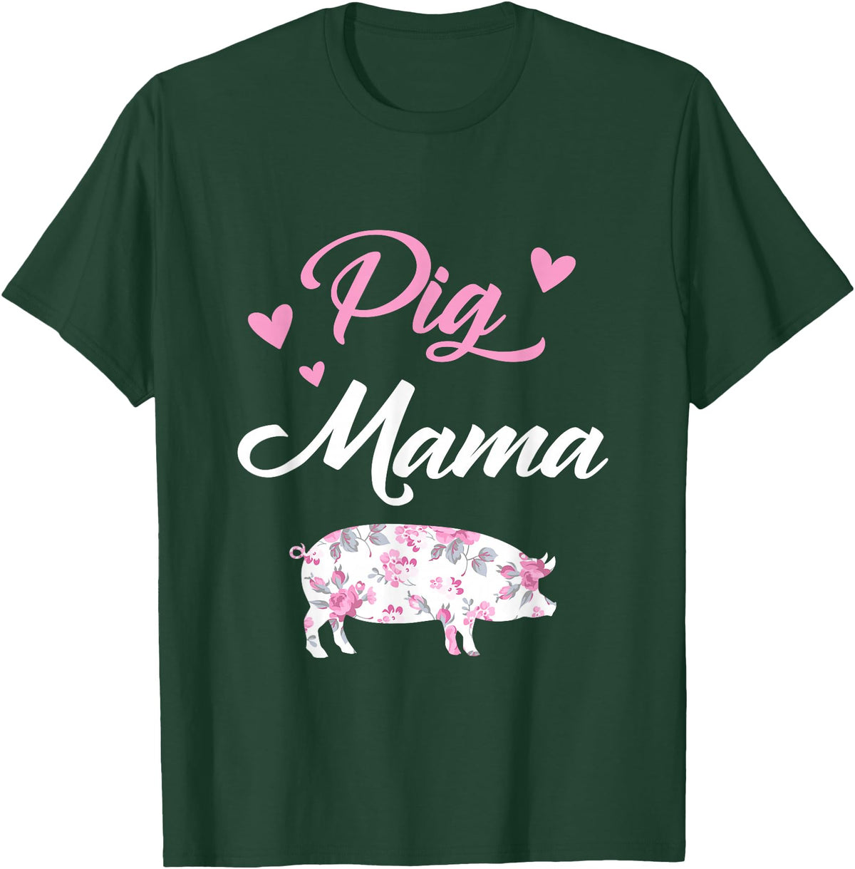 Funny Pig Lover Piggy Squad Gift For Women Pig Mama Funny Pig Mom Gift For Women Piggy Squad T-Shirt - Dark Green