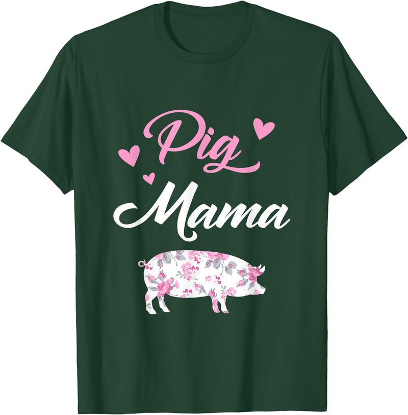 Funny Pig Lover Piggy Squad Gift For Women Pig Mama Funny Pig Mom Gift For Women Piggy Squad T-Shirt - Dark Green