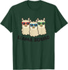 Llama Gifts For Llama Lovers Llama Squad Team Llama Matching Sunglasses LLamas T-Shirt - Dark Green