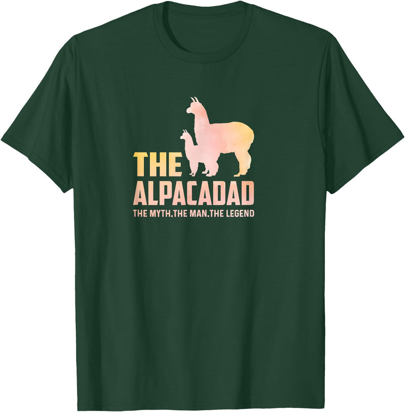 Daddy Llama Shirt Co. The Alpaca Dad Funny Llama Alpaca Lover Papa Fathers T-Shirt - Dark Green