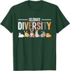 Celebrate Diversity Breeder for Rabbit Lovers T-Shirt in Dark Green