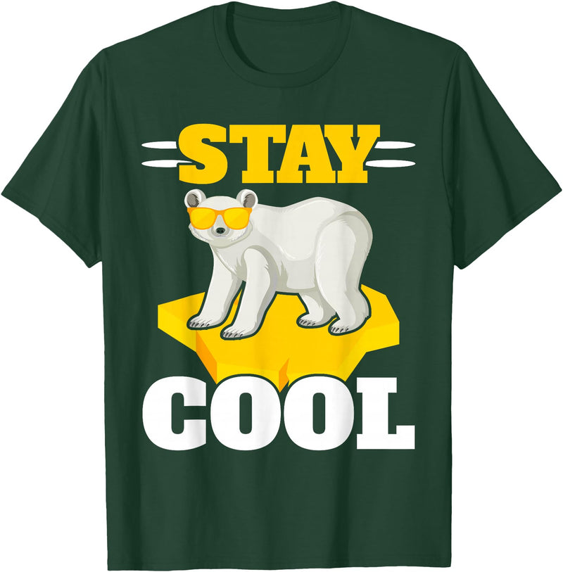 Polar Bear Antartica Arctic SteMi Apparel Stay Cool Polar Bear Arctic Animal Ice Bear Lover T-Shirt - Dark Green