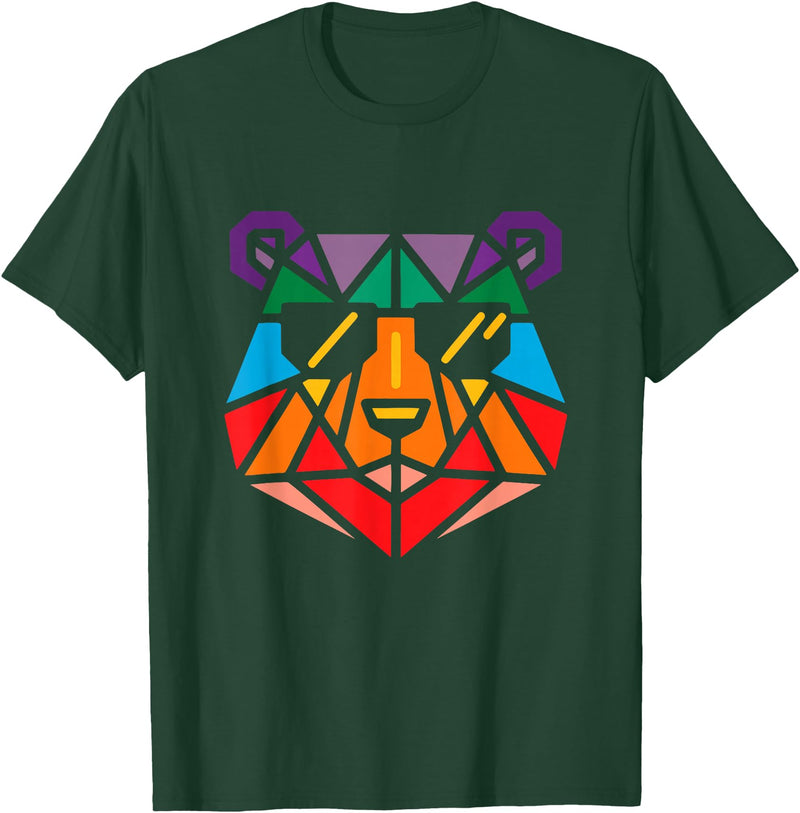 Bear Gay Pride Novelty by Ryan Co. Gay Bear Pride LGBTQ Rainbow Flag Gay Pride Men Women T-Shirt - Dark Green