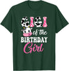 Vintage Retro Birthday Gigi Of The Birthday Girl Farm Cow 1St Birthday Girl T-Shirt - Dark Green