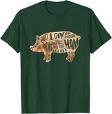 Zone - 365 Pig Pork Diagram Cuts Pig Cuts Butchers And Bacon Parts Pig Day Lovers T-Shirt - Dark Green